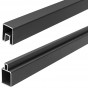 Onder- en bovenregel Como/Garda antraciet aluminium incl. tie-clips