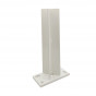 Paalhouder met voet wit RAL9010 tbv aluminium palen 6,8 x 6,8 cm