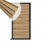 Tuindeur aluminium zwart frame Rhombus Triple - composiet teak (90 x 180 cm)