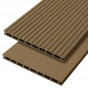 Vlonderplank composiet 2,1 x 25 cm - XXL teak bruin (4 mtr) grove ribbel en vlak