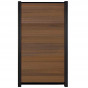 Schutting composiet co-extrusie Garda teak met zwart aluminium kader (90 x 180 cm)