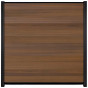 Schutting composiet co-extrusie Garda teak met zwart aluminium kader (180 x 180 cm)