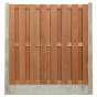 Hout & Beton schutting grijs | hardhout keruing Robuust 15L (197 x 200 cm) v-groef schermdikte 4,5 cm