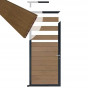 Tuindeur aluminium antraciet frame Mix & Match - composiet bruin gevlamd (90 x 180 cm)