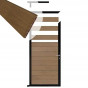 Tuindeur aluminium zwart frame Mix & Match - composiet bruin gevlamd (90 x 180 cm)