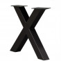 Industrieel onderstel X-poot | zwart metaal | 10 x 10 cm (2 stuks)
