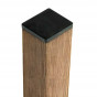 Tuinpaal composiet Basic bruin gevlamd met houten kern 6,8 x 6,8 cm