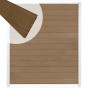 Zelfbouw schutting composiet Mix & Match bruinvlam - wit alu accessoires (180 x 200 cm)