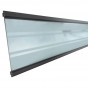 Deco lamel transparant hardglas Modular systeem met antraciet frame (180 x 21 cm)