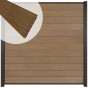 Zelfbouw schutting composiet Mix & Match bruinvlam - antraciet alu accessoires (180 x 180 cm)
