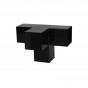 Cubic 4 weg koppelstuk zwart tbv paal 9 x 9 cm