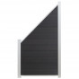 Onder- & bovenregel blank aluminium | Zelfbouw schutting schuin | 90 x 180/93 cm