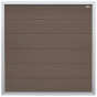 Schutting composiet Forte bruin met blank aluminium kader (180 x 180 cm)