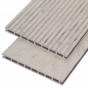 Vlonderplank composiet 2,1 x 25 cm - XXL steengrijs gevlamd (4 mtr) grove ribbel en vlak