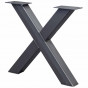 Industrieel onderstel X-poot | blank metaal | 10 x 10 cm (2 stuks)
