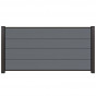 Zelfbouw schutting composiet Modular Rock grey antraciet alu accessoires (180 x 97 cm)