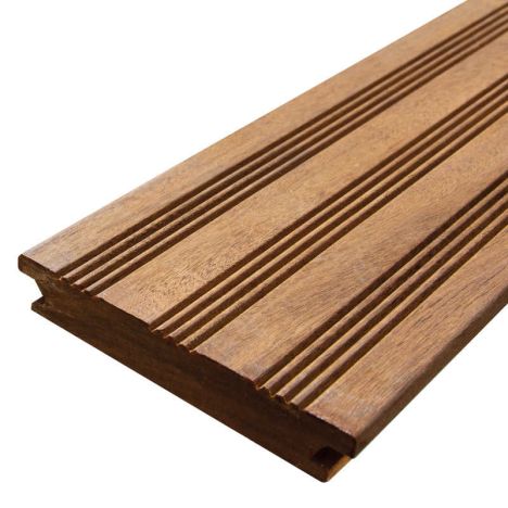 Vlonderplank hardhout Ipé 21 x 120 mm (2,15 mtr) geschaafd semi-ribbel voor clips