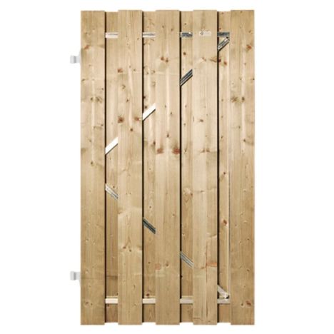 Tuindeur verduurzaamd vuren - Recht met stalen frame (100 x 180 cm) dikte 5,2 cm