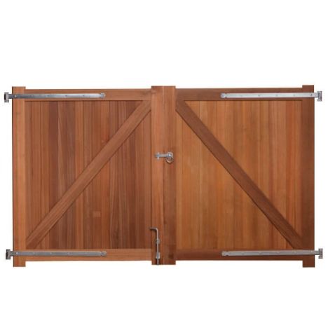 Dubbele poort hardhout bankirai Belmonte incl. beslag (300 x 180 cm)