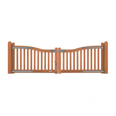 Dubbele poort hardhout bankirai Belvedere incl. beslag (300 x 85/100 cm)
