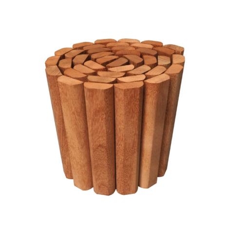 Rolborder hardhout met staaldraad (180 x 20 cm)