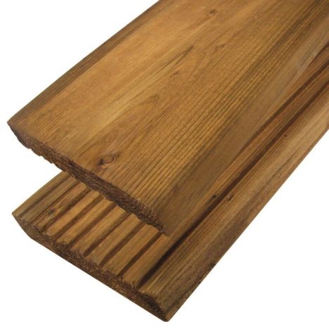 Vlonderplank geïmpregneerd Vuren bruin 2,8 x 14,5 cm (1,80 mtr) groef/vlak