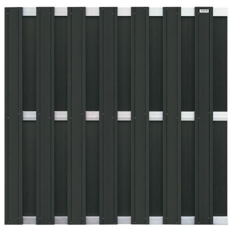 Schutting composiet Design antraciet met blank aluminium frame