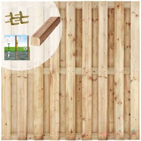 Schutting set vuren recht 17L groen geimpregneerd (5,67 meter)