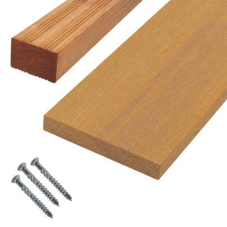 Vlonderplank totaalpakket hardhout Bankirai 2,5 x 14,5 cm (2,45 mtr) vlak
