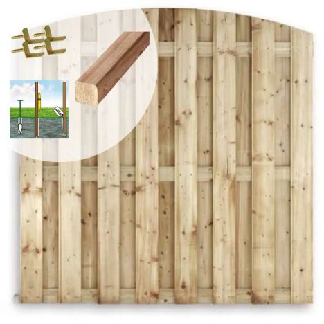 Schutting set vuren Timber toog 15L rvs groen geimpregneerd (7,54 meter)