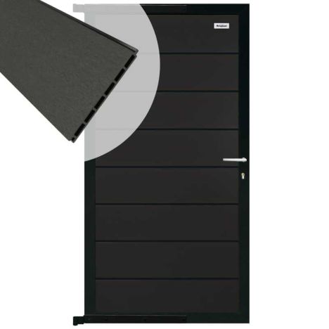 Tuindeur composiet Modular antraciet met antraciet aluminium frame compleet (90 x 180 cm)