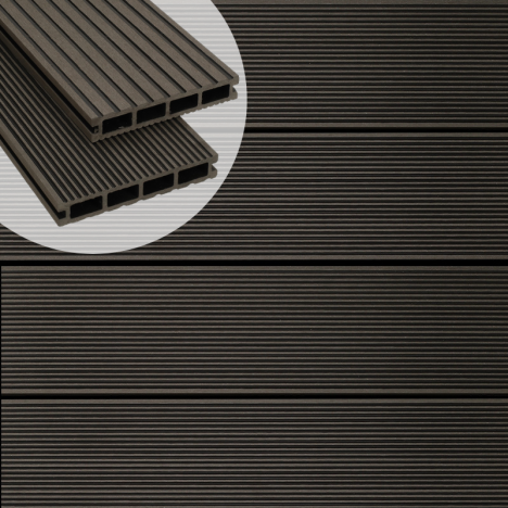 Vlonderplank composiet 2,5 x 14,6 cm Lava groef/ribbel