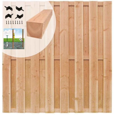 Schutting set Douglas recht 15L gezaagd (7,58 meter)