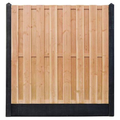 Hout & Beton schutting zwart - Douglas recht 15L (197 x 200 cm) dikte 4,5 cm