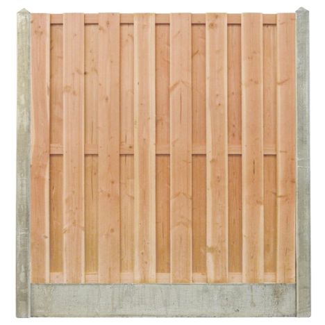 Hout & Beton schutting grijs - Douglas recht 15L (197 x 200 cm) dikte 4,5 cm