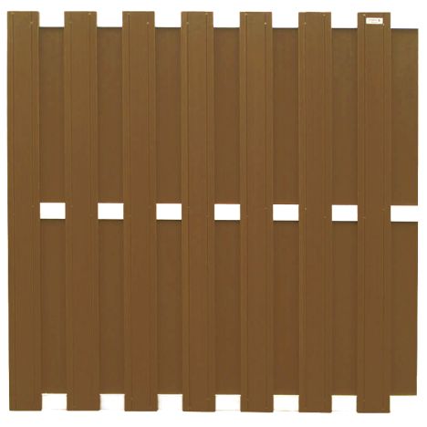 Schutting composiet Design bruin met blank aluminium frame