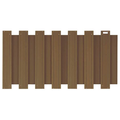 Schutting composiet laag Design bruin met blank aluminium frame (180 x 93 cm)