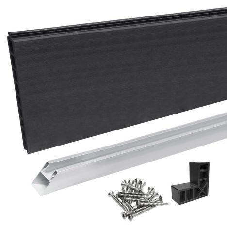 Zelfbouwset composiet Forte antraciet met blank aluminium kader (90 x 180 cm)