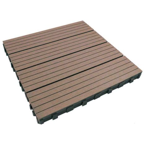 Terrastegel composiet bruin click 30 x 30 cm (set van 4 stuks)