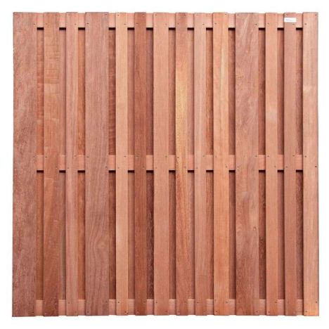 Schutting hardhout cedrinho recht 28L - Stripes (180 x 180 cm) schermdikte 4,5 cm