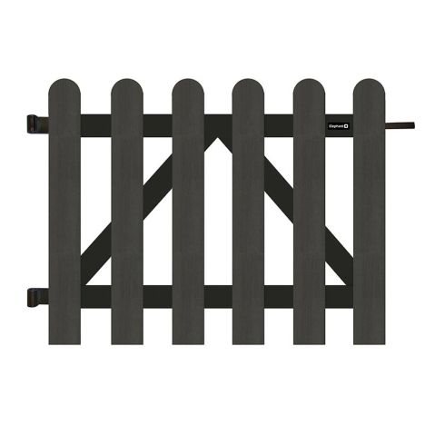 Tuinhek poort composiet Classic antraciet met antraciet aluminium frame (100 x 80 cm) incl. beslag