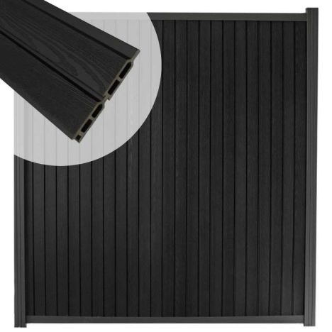 Zelfbouw schutting verticaal Modular Rhombus Nero antra alu accessoires (170x180 cm)