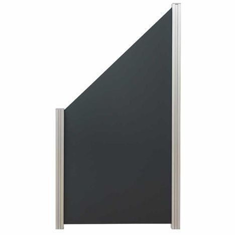 Schutting aluminium composiet schuin donkergrijs 90 x 180/97 cm