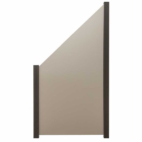 Schutting aluminium composiet schuin zilvergrijs 90 x 180/97 cm