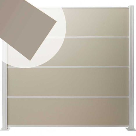 Zelfbouw schutting aluminium composiet zilvergrijs - Blank alu liggers - 180 x 180 cm