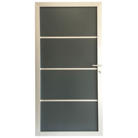 Tuindeur aluminium composiet Donkergrijs met blank aluminium frame compleet (90 x 180 cm)
