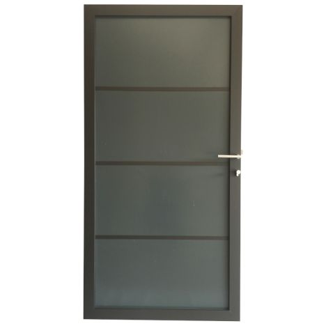 Tuindeur aluminium composiet Donkergrijs met antraciet aluminium frame compleet (90 x 180 cm)