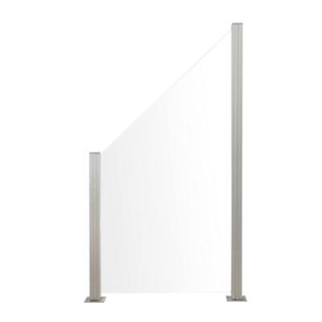 Schutting blank glas smal 90 x 180/97 cm