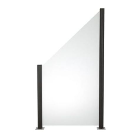 Schutting mat glas smal links 90 x 180/97 cm