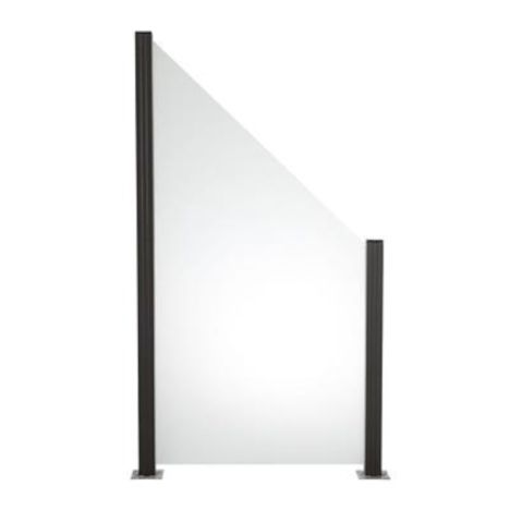 Schutting mat glas smal rechts 90 x 180/97 cm